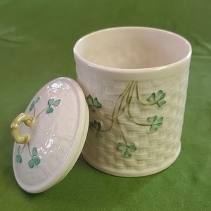 Belleek Shamrock Jar with lid